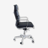 Eames Office Chair Soft Pad EA 219 - Classic High Back Comfort | Black Italian Leather